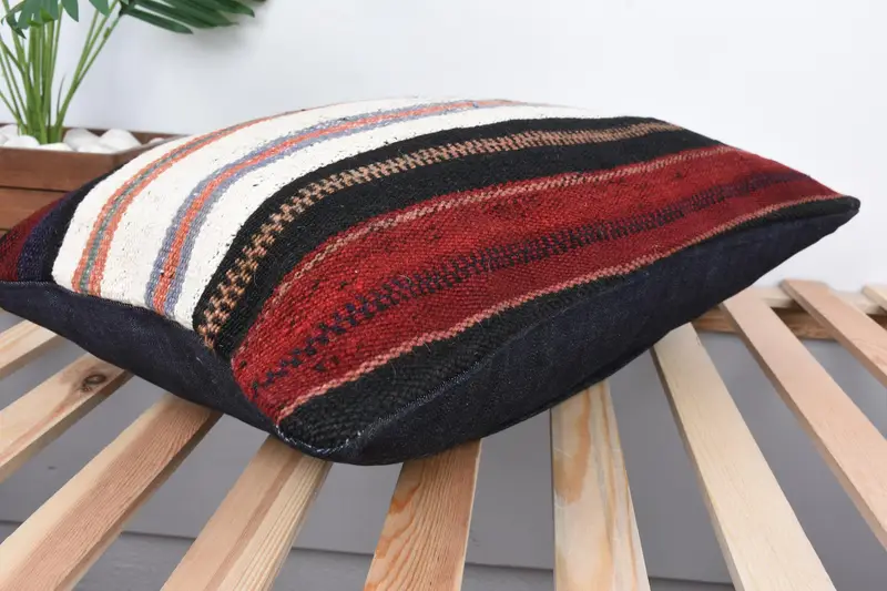 Sofa Cushion, Kilim Rug Cushion Cover, Pillow, Bed Pillow Sham, 16x24 White Pillow Sham, Turkish Pillow, Vintage Kilim Pillow, Kilim Pillow Cover - 6