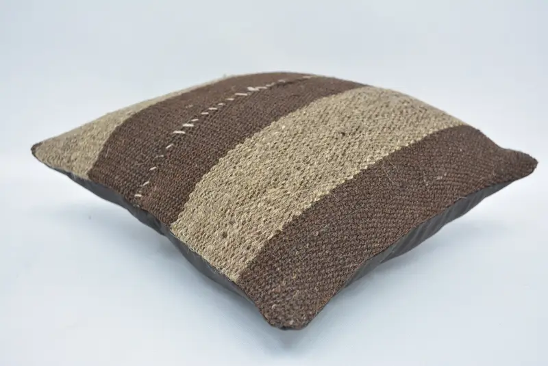 Throw Kilim Pillow, 12x12 Brown Pillow Case, Yoga Pillow Case, Hippie Throw Pillow Cover, Gift Pillow, Patio Pillow, Antique Pillows, Cushion Case - 6