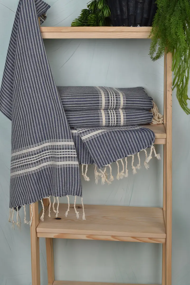 Turkish Tea Towel, 40x18 Cotton Striped Towel, Personalized Dish Towel, Handmade Gift, Best Friend Christmas Gift, Kitchen Towel, Embroidery Towel - 6