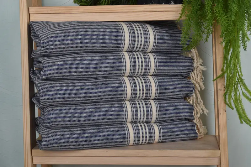 Turkish Tea Towel, 40x18 Cotton Striped Towel, Personalized Dish Towel, Handmade Gift, Best Friend Christmas Gift, Kitchen Towel, Embroidery Towel - 1