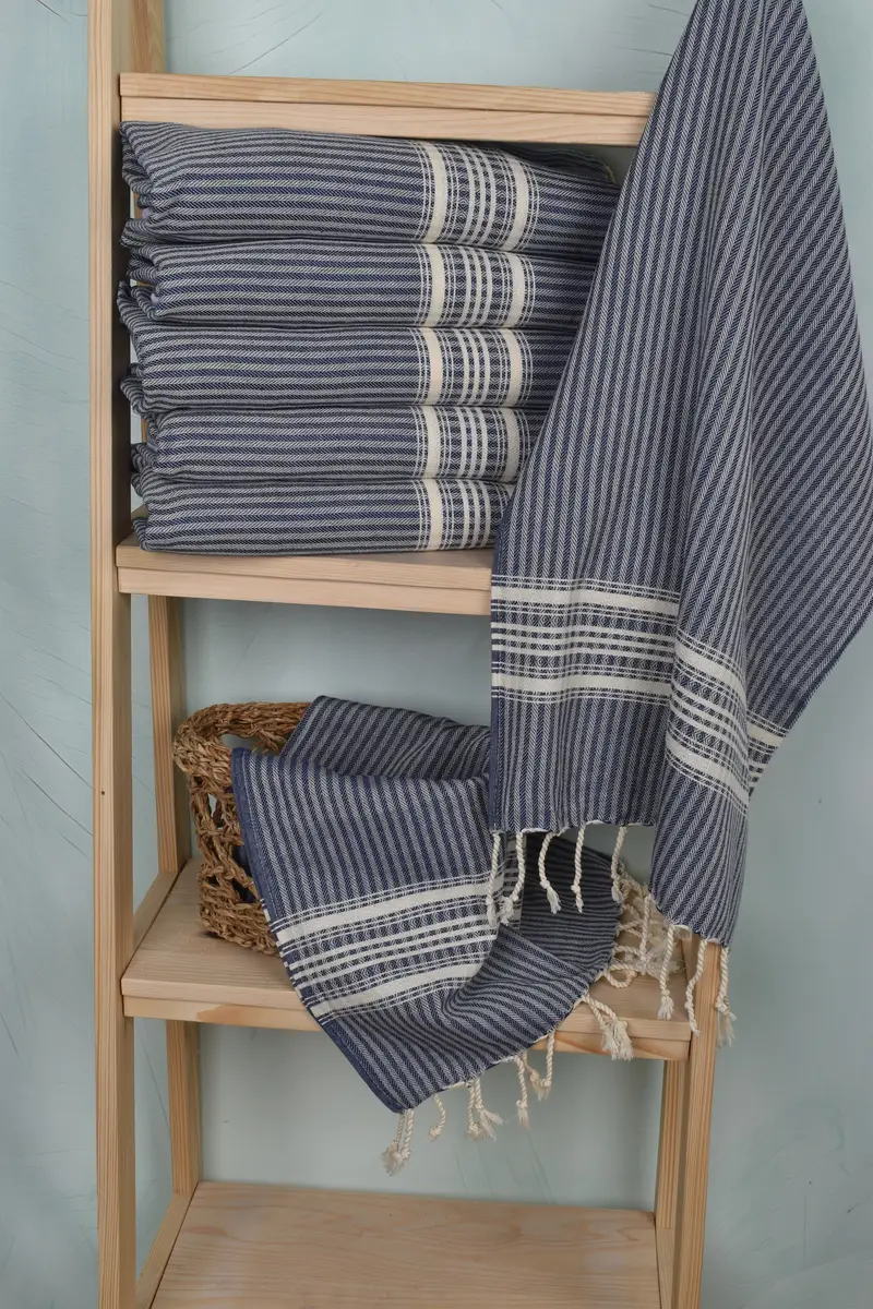 Turkish Tea Towel, 40x18 Cotton Striped Towel, Personalized Dish Towel, Handmade Gift, Best Friend Christmas Gift, Kitchen Towel, Embroidery Towel - 3