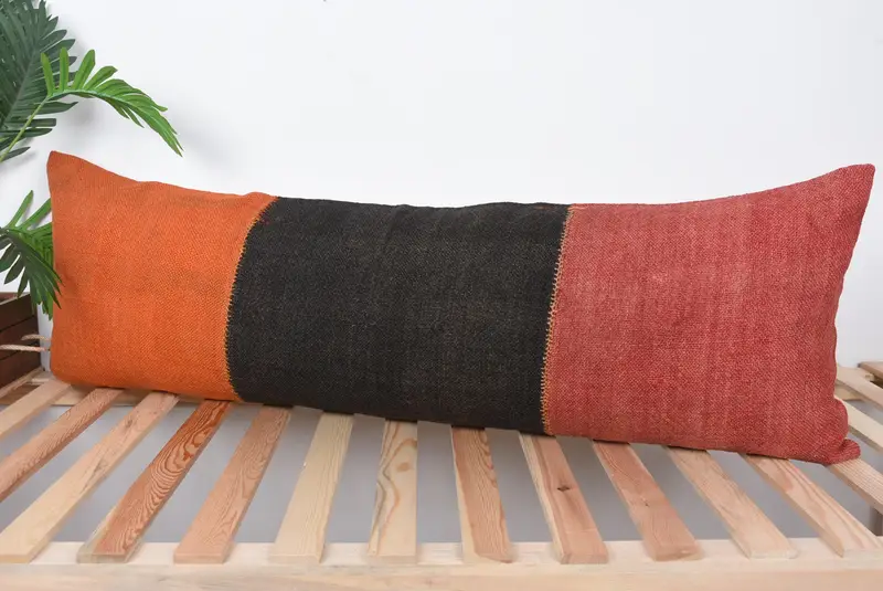 Kilim Cushion Sham, Pillow for Sofa, 16x48 Red Cushion, Cushion Cover, Personalized Gift Pillow Cushion, Vintage Pillow Cover, Kilim Pillow - 5