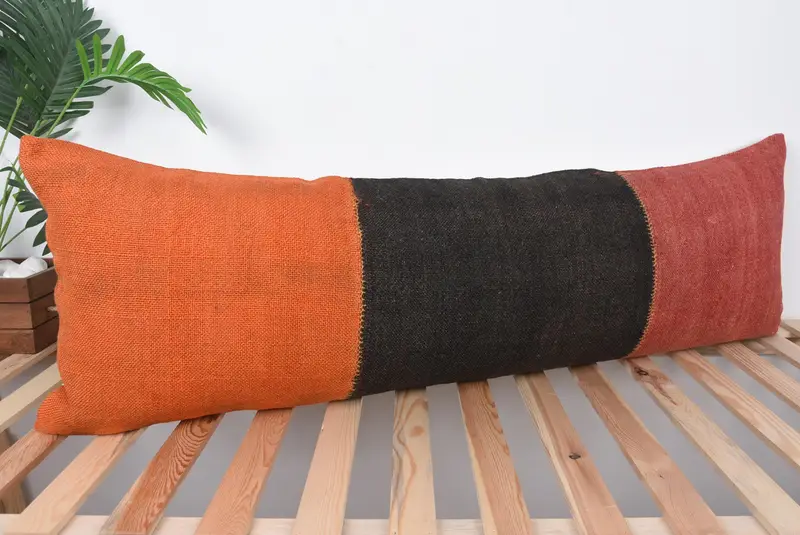 Kilim Cushion Sham, Pillow for Sofa, 16x48 Red Cushion, Cushion Cover, Personalized Gift Pillow Cushion, Vintage Pillow Cover, Kilim Pillow - 4