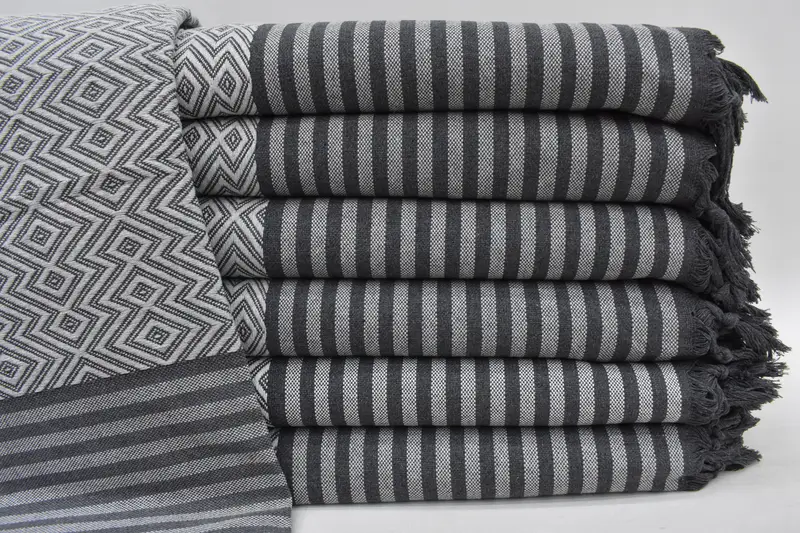 Turkish Blanket Decorative Throw Geometric Pattern, 102x78, Cotton