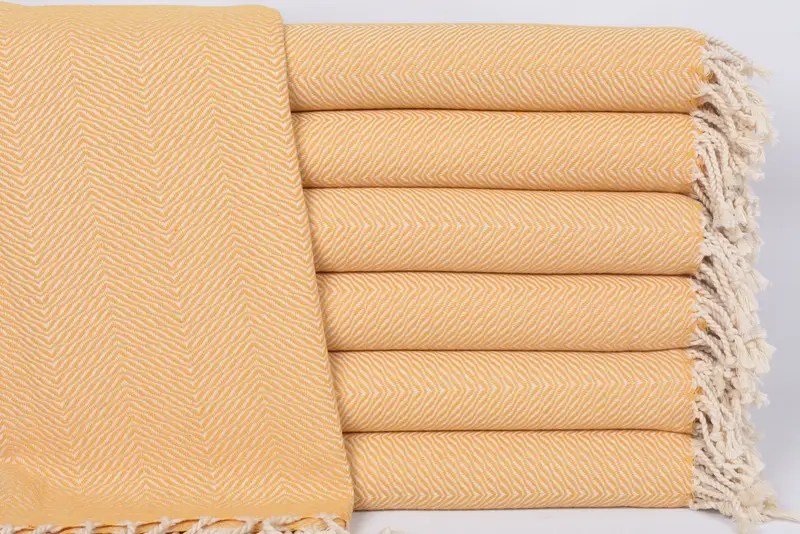 Custom Beach Towel Personalized Monogram Mustard Chevron, 70x40 Inches