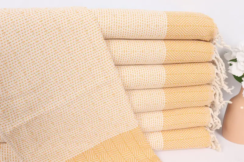 Personalized Kitchen Towel Mustard Cotton 18x36 Inches