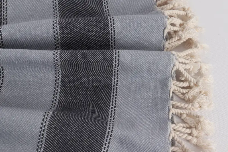 Peshtemal Towel USA, Turkish beach towel with fringe, Hammam towel, Summer Gift, Handmade Gift, Bachelor Party Favors, 68x36 Cotton Striped Towel - 8