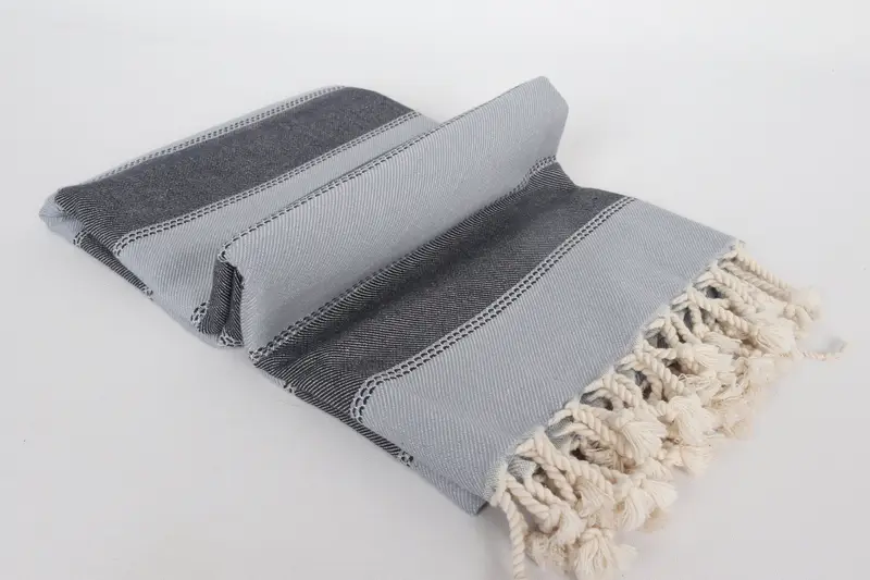 Peshtemal Towel USA, Turkish beach towel with fringe, Hammam towel, Summer Gift, Handmade Gift, Bachelor Party Favors, 68x36 Cotton Striped Towel - 6