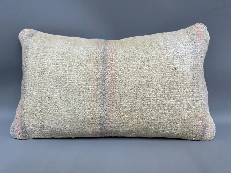 12x20 Beige Pillow Sham, Oriental Cushion, Throw Kilim Pillow, Boho Pillow Sham Cover, Kilim Pillow, Art Deco Pillow, Cushion, Art Deco Cushion Case - 4