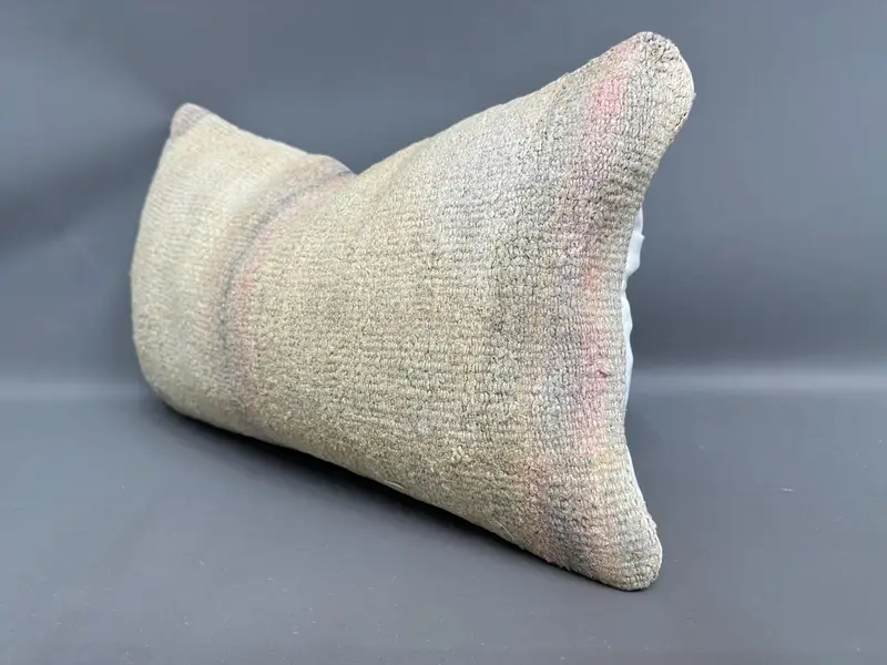 12x20 Beige Pillow Sham, Oriental Cushion, Throw Kilim Pillow, Boho Pillow Sham Cover, Kilim Pillow, Art Deco Pillow, Cushion, Art Deco Cushion Case - 3