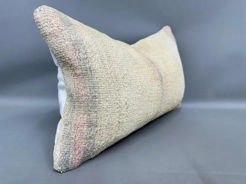 12x20 Beige Pillow Sham, Oriental Cushion, Throw Kilim Pillow, Boho Pillow Sham Cover, Kilim Pillow, Art Deco Pillow, Cushion, Art Deco Cushion Case - 2