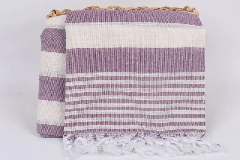 Bridesmaid Towel, Bridesmaid Gift Towel, Bridal Shower Favor, Organic Towel, Custom Beach Towel, Spa Towel, Hammam towel, 68x36 Cotton Striped Towel - 5