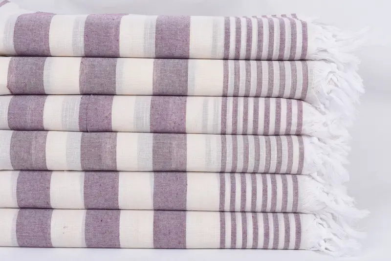 Bridesmaid Towel, Bridesmaid Gift Towel, Bridal Shower Favor, Organic Towel, Custom Beach Towel, Spa Towel, Hammam towel, 68x36 Cotton Striped Towel - 3