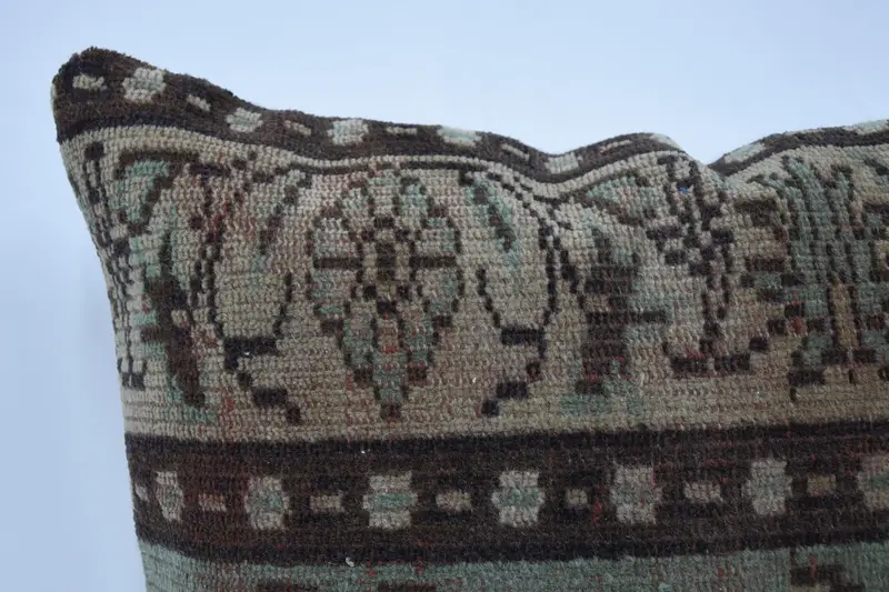 28x28 Brown Pillow Cover, Pillow Sham, Vintage Kilim Pillow, Pillow for Couch, Ethnical Kilim Rug Pillow, Anatolian Cushion Case - 2