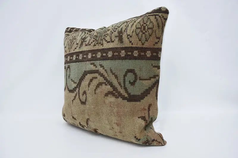 28x28 Brown Pillow Cover, Pillow Sham, Vintage Kilim Pillow, Pillow for Couch, Ethnical Kilim Rug Pillow, Anatolian Cushion Case - 4