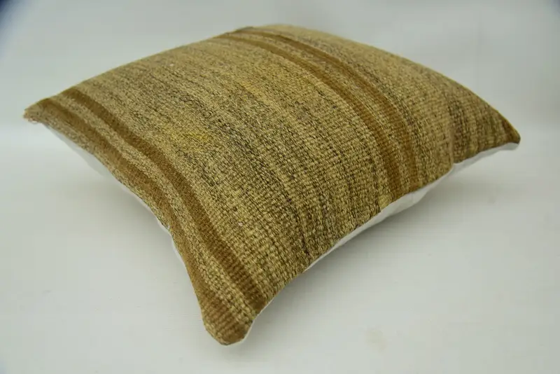 18x18 Beige Cushion, Seat Pillow, Vintage Kilim Throw Pillow, Throw Kilim Pillow, Ottoman Pillow Case, Chair Cushion Case, Cushion, Antique Pillows - 6