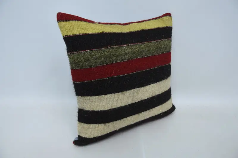 Boho Pillow Sham Cover, Home Decor Pillow, Cushion Case, Car Pillow, 20x20 Brown Cushion, Handmade Kilim Cushion, Southwestern Pillow Case - 3