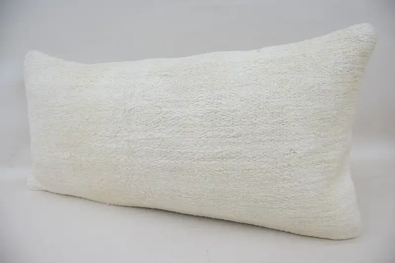 12x24 White Pillow Sham, Cushion Case, Vintage Pillow, Turkish Pillow, Ethnical Kilim Rug Pillow - 3