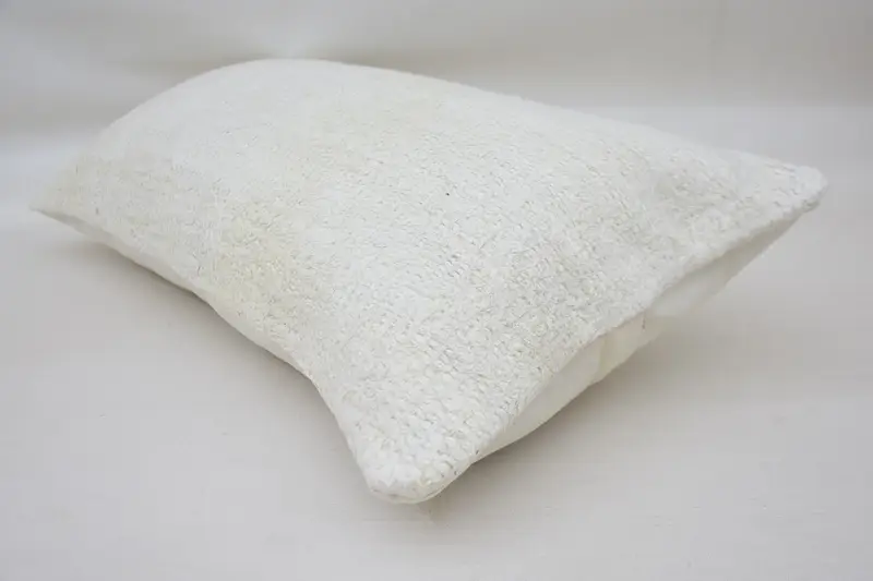 12x24 White Pillow Sham, Cushion Case, Vintage Pillow, Turkish Pillow, Ethnical Kilim Rug Pillow - 6