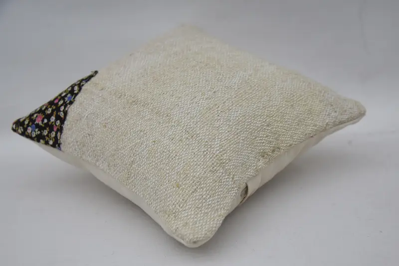 Boho Pillow Sham Cover, 12x12 Beige Cushion, Vintage Kilim Pillow, Square Throw Pillow Cover, Comfy Throw Pillow, Pillow, Ethnical Kilim Rug Pillow - 6