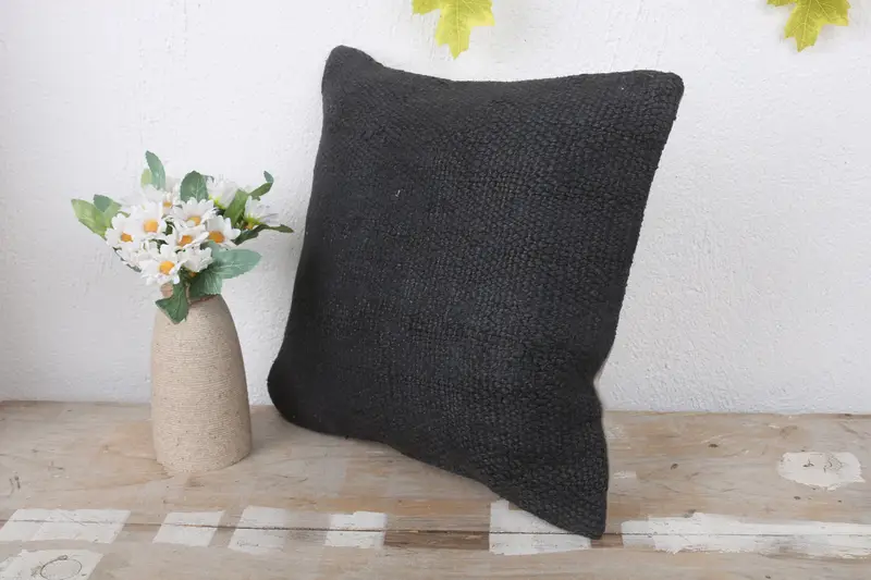Pillow Case, Toss Pillow Case, Boho Pillow, Outdoor Throw Cushion Cover, Handmade Kilim Cushion, 12x12 Brown Cushion Case, Antique Pillows - 4