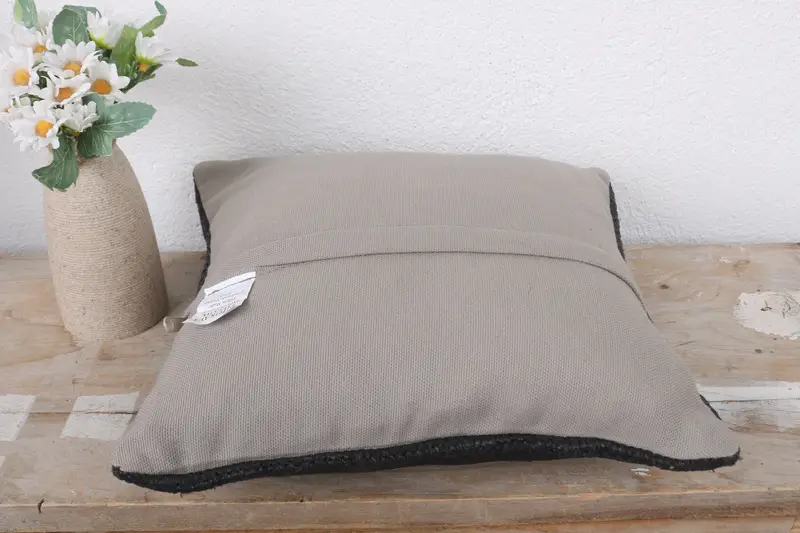 Pillow Case, Toss Pillow Case, Boho Pillow, Outdoor Throw Cushion Cover, Handmade Kilim Cushion, 12x12 Brown Cushion Case, Antique Pillows - 7