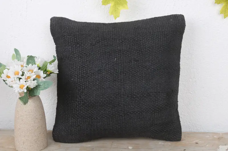 Pillow Case, Toss Pillow Case, Boho Pillow, Outdoor Throw Cushion Cover, Handmade Kilim Cushion, 12x12 Brown Cushion Case, Antique Pillows - 2