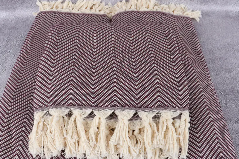 Personalized Blanket, Decorative Blanket, Monogram Beach Blanket, Shower Curtain, Baby Boy Gift, Boho Throw Blankets, 92x80 Cotton Striped Towel - 4