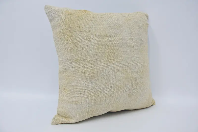 Pillow, 18x18 Beige Pillow, Seat Pillow, Kilim Pillow, Knitted Pillow Case, Antique Pillows, Customized Cushion Case, Gift Pillow - 3