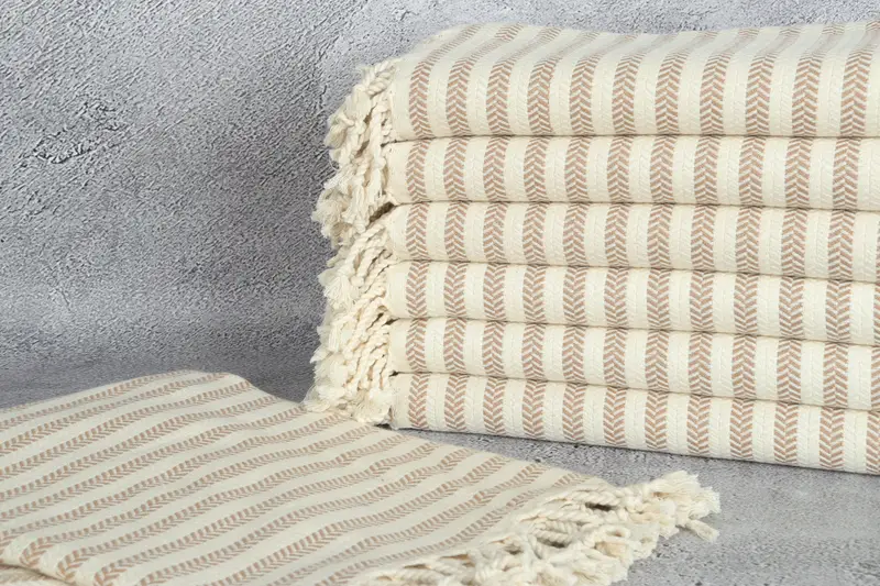 70x40 Cotton Chevron Towel, Hammam towel, Welcome Wedding Gift, Custom Wedding Gift, Guest Towel, Handmade Gift, Turkish fouta towel for outdoor use - 2