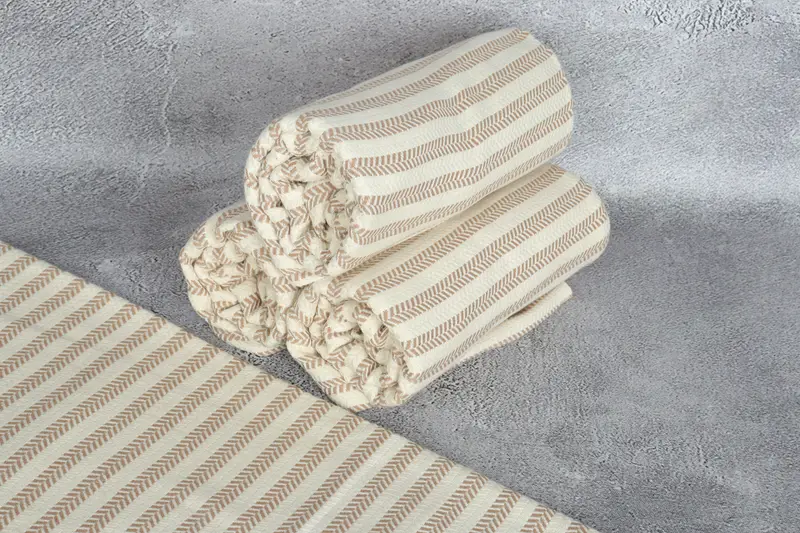 70x40 Cotton Chevron Towel, Hammam towel, Welcome Wedding Gift, Custom Wedding Gift, Guest Towel, Handmade Gift, Turkish fouta towel for outdoor use - 8