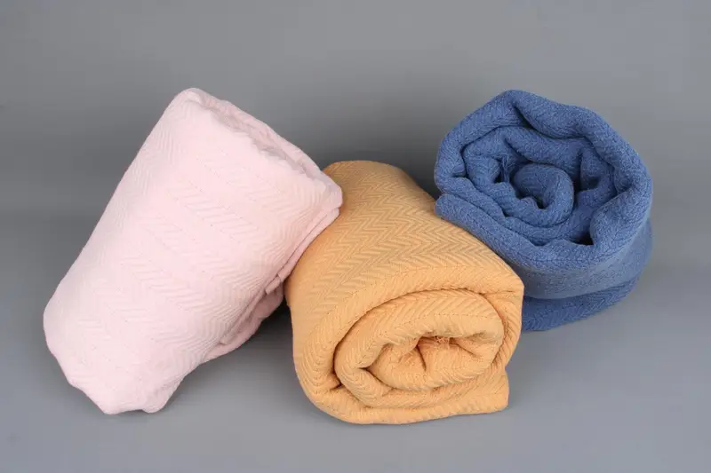 Stonewashed Chevron Throw, Cotton, Beige, 56x75 Inches