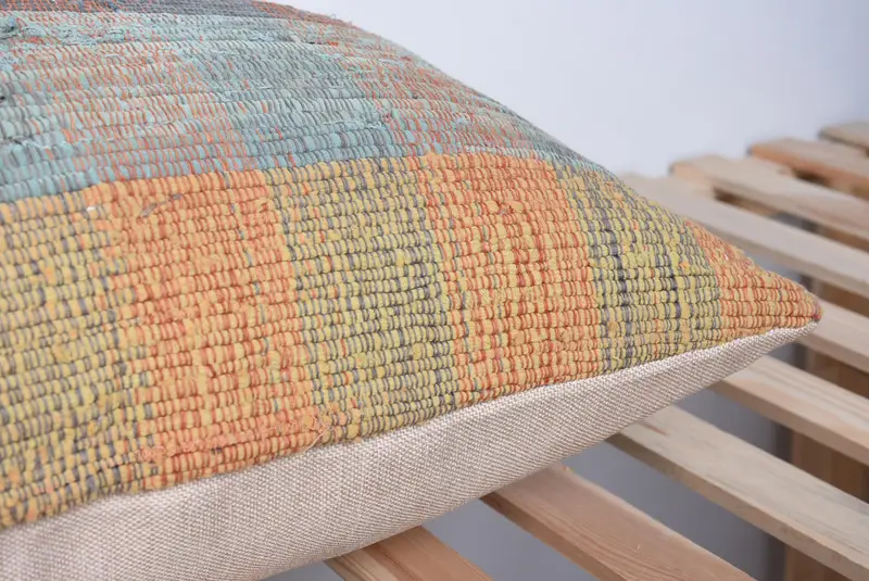 20x28 Blue Pillow Case, Pillow Cover, Turkish Kilim Pillow, Vintage Pillow, Office Chair Pillow Cover, Cozy Throw Cushion, Boho Pillow Sham Cover - 7