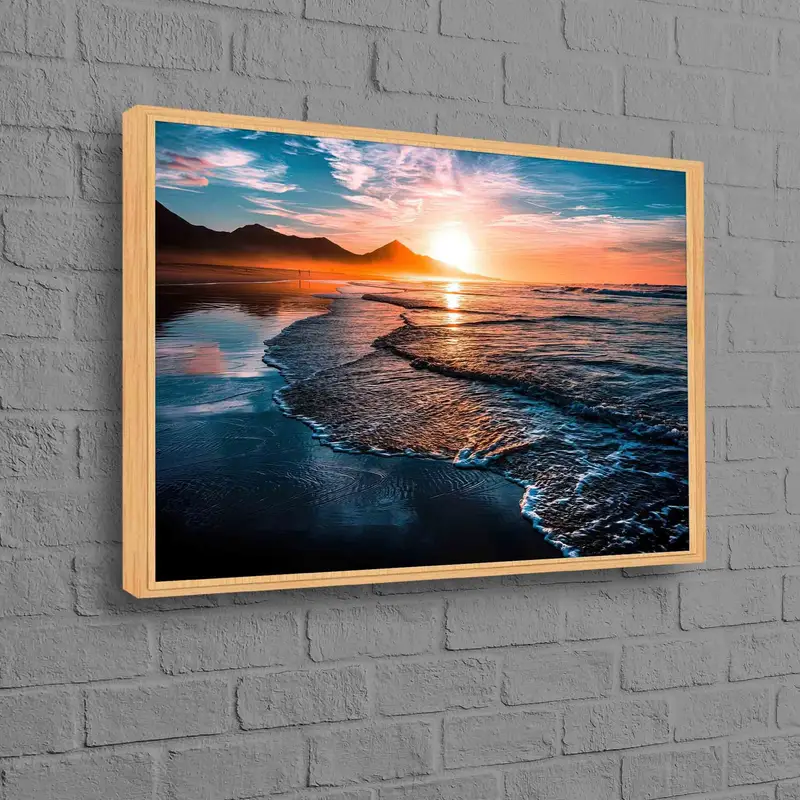 Elegant Sea Sunset Landscape Printed Canvas - Nature's Beauty