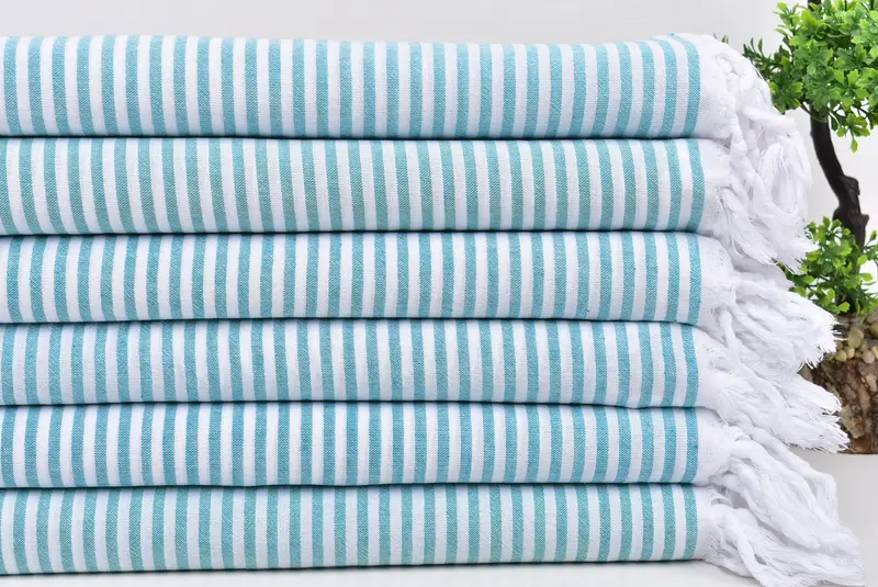 Organic cotton Turkish peshtemal towel, Lightweight Turkish towel, Bridal Shower Favors, Birthday Gift, 68x36 Cotton Striped Towel, Bath towel - 3