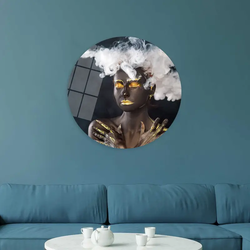 Elegant African Woman Gold Canvas Print - Artistic Home Decor