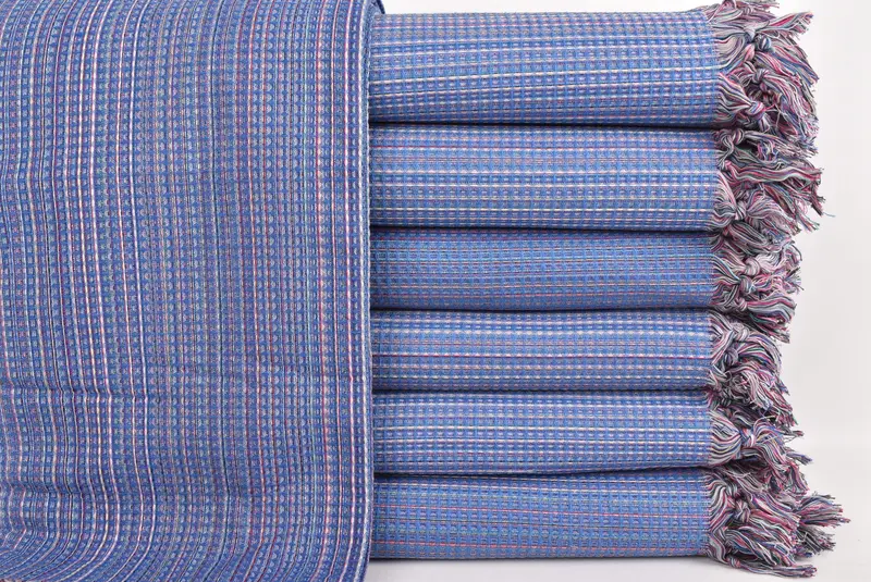92x88 Cotton Geometric Towel, Turkish Bedcover, Turkish Cotton Blanket, Throw Blanket, Woven Throw Blanket, Decorative Blanket, Personalize Gift - 1