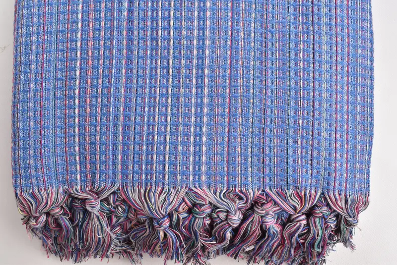 92x88 Cotton Geometric Towel, Turkish Bedcover, Turkish Cotton Blanket, Throw Blanket, Woven Throw Blanket, Decorative Blanket, Personalize Gift - 4