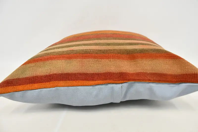 Boho Pillow Sham Cover, Cushion, Gift Pillow, Accent Pillow Cover, 24x24 Red Cushion, Bolster Throw Pillow, Handmade Kilim Cushion - 6
