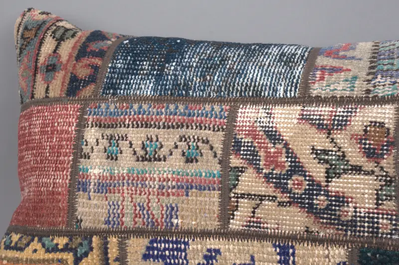 16x43 Blue Cushion Case, Pillow for Couch, Colorful Pillow, Tribal Cushion Case, Cushion, Vintage Kilim Pillow, Home Decor Pillow, Handwoven Cushion - 4