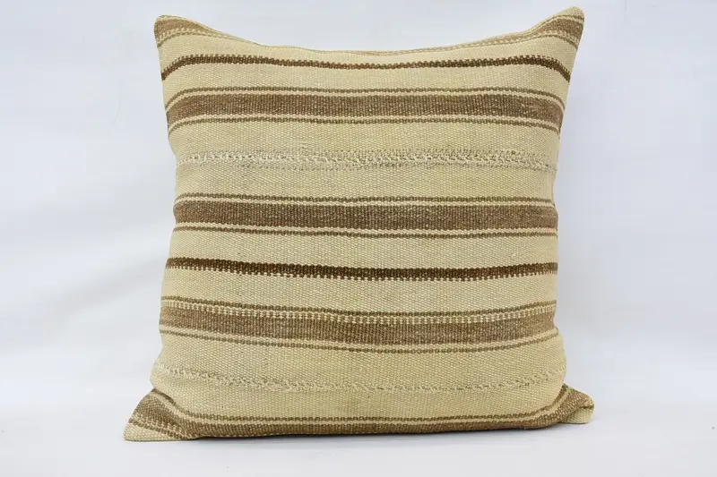 Boho Pillow, 32x32 Beige Cushion Case, Comfy Throw Cushion, Turkish Pillow, Cushion, Vintage Cushion Case, Antique Pillows, Chair Pillow Sham - 4