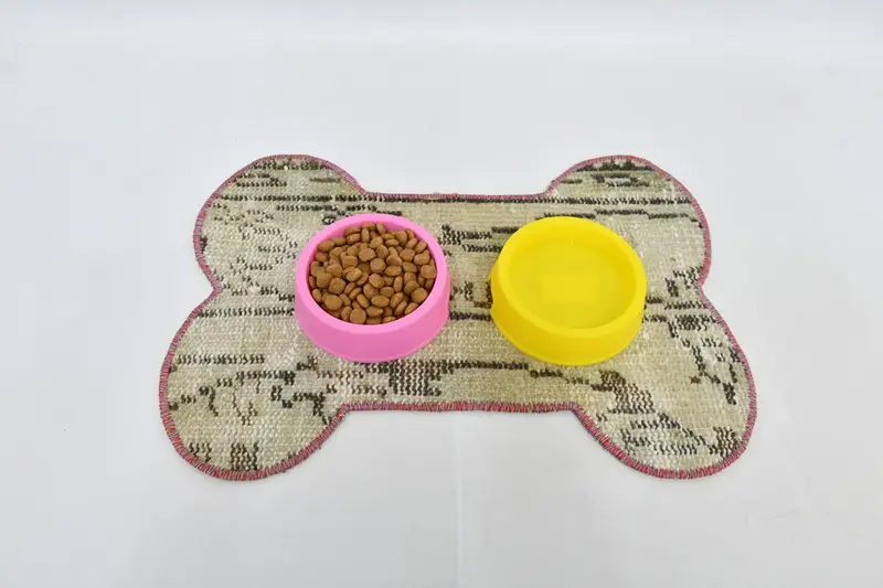 Orta Bej ve Kahverengi Köpük Dolgulu Pamuklu Evcil Hayvan Matı, Dayanıklı Evcil Hayvan Yastığı