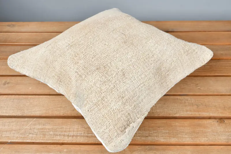 Aztec Pillow, Pillow for Sofa, Accent Cushion, 12x12 Beige Pillow, Interior Designer Pillow, Vintage Kilim Pillow, Pillow Sham - 2