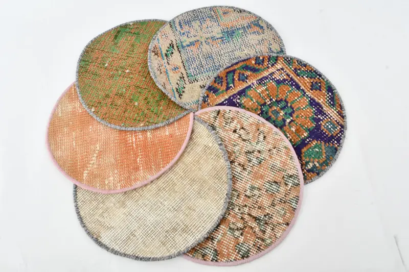 Manteles individuales bohemios verdes y bronce, estilo boho y hippie para celebraciones culturales