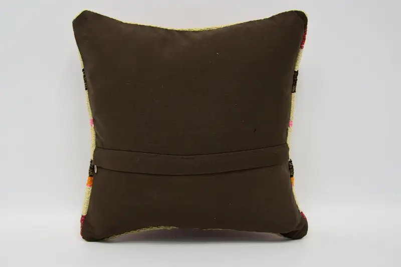 Pillow Case, Morroccon Kilim Cushion Pillow, Interior Designer Pillow, Boho Pillow, 12x12 Beige Pillow Cover, Home Decor Pillow - 6