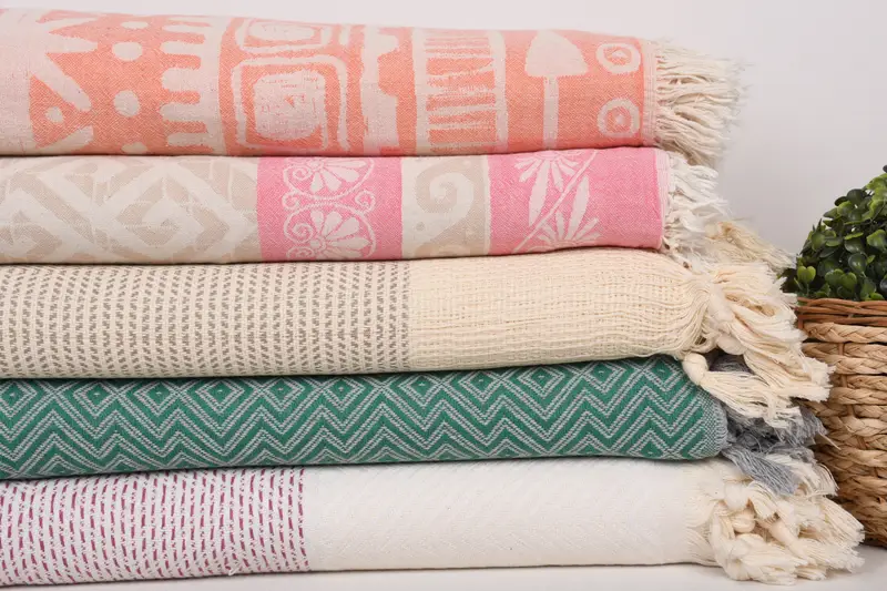 Turkish Towel Beach Blanket, 80x60 Cotton Set of 5 Towel, Personalized Blanket, Tablecloth, Bachelorette Party Gifts Bridesmaids, Throw Blanket - 3