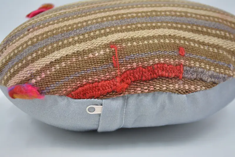 Kilim Cushion Sham, Pillow, Nautical Throw Cushion Case, Vintage Pillow, 16x16 Brown Pillow Sham, Tapestry Pillow, Antique Pillows - 5