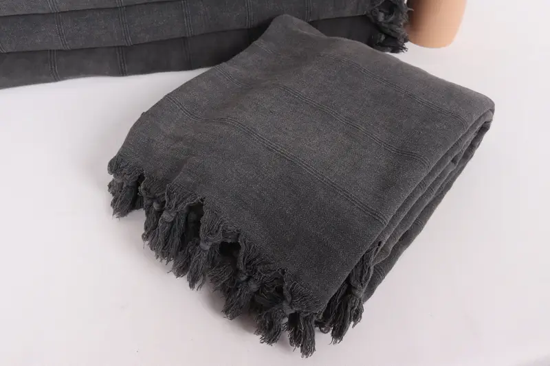 92x70 Cotton Stonewashed Towel, Wedding Gift, Throw Blanket, Bridal Shower Gift, Organic Throw, Personalized Gifts, Organic Beach Blanket - 5