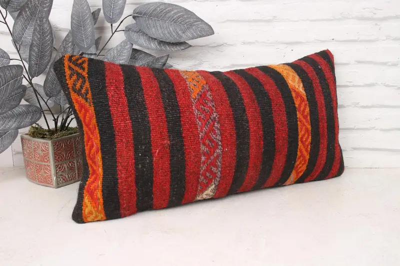 Sofa Bolster Cushion Cover, Home Decor Pillow, 12x24 Red Pillow Case, Pillow Cover, Pillow for Sofa, Interior Designer Pillow - 3