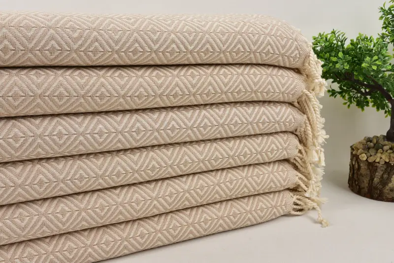 Personalized Gift For Him, Sand-free towel, 70x40 Cotton Diamond Towel, Lightweight Turkish towel, Monogram Towels, Yoga Towel, Bridal Shower Gift - 3